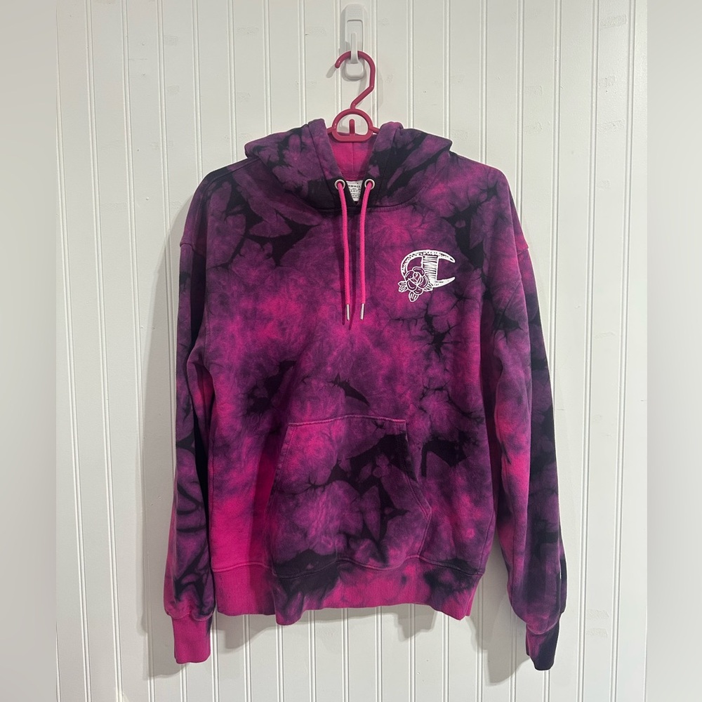 Champion Galaxy Tie Dye Hoodie Pink & Purple Sporty Comfy Hooded Pullover